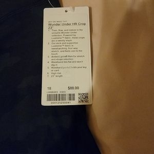 Lululemon wunder under 23 crops size 18
